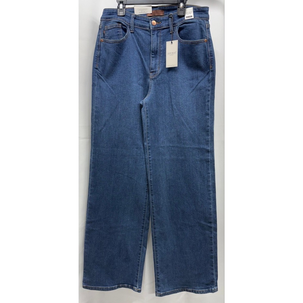 N38 NWT Judy Blues sz 11/30 Wide Leg High Waisted Medium Wash Non Distressed